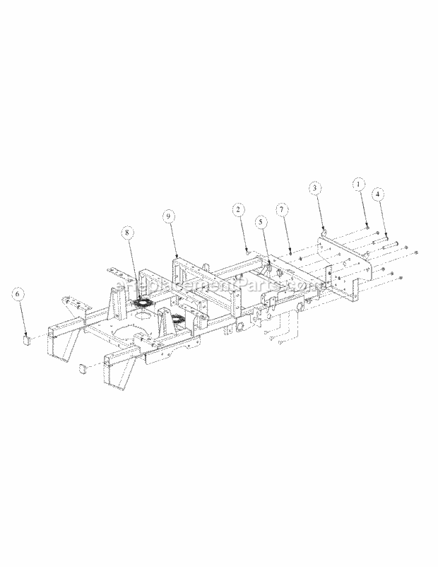 Frame Assembly Diagram and Parts List for M60-KW 53BH5D8X750 Cub Cadet Sprayer